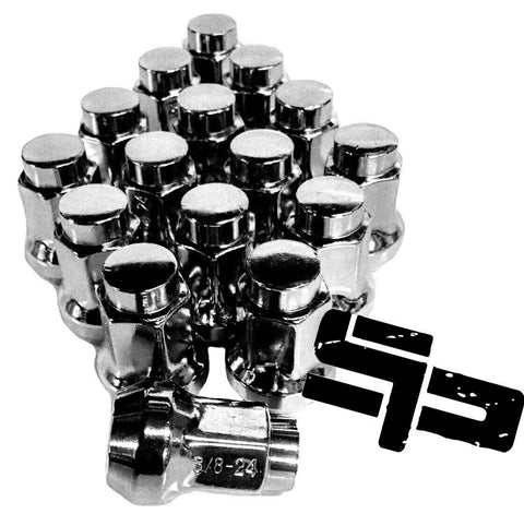 16 Pack Tapered Lug Nuts Chrome Polaris Ranger Rzr Ace 900xp 800 570 3/8"-24