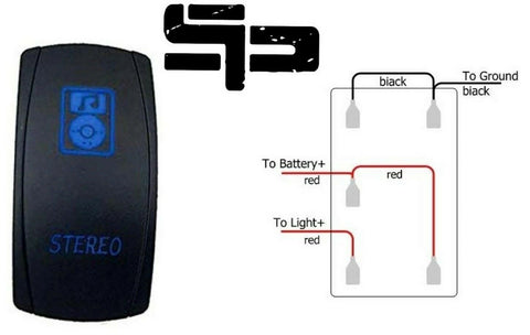 Laser Etched Stereo Rocker Switch Polaris Can Am Yamaha Honda Kawasaki, On/Off