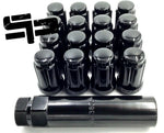 12MM X 1.50 W/Key 16 Pack (BLACK) 2020-2024 Polaris Can Am Tapered Splined Lug Nuts