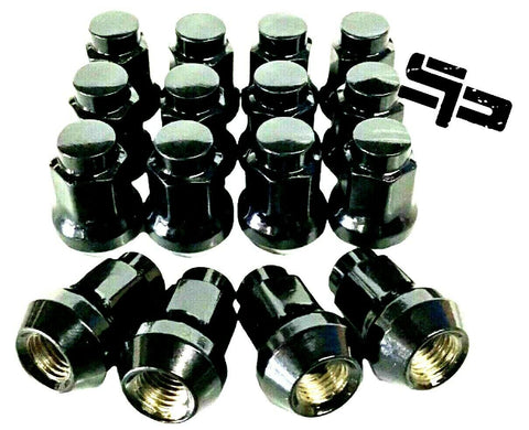 M10x1.25 Black Tapered Lug Nuts 16 Pack Honda Yamaha Kawasaki Suzuki Polaris